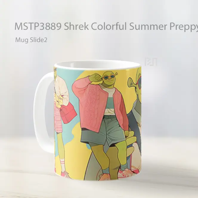 Shrek Colorful Summer Preppy Looks Mug Gelas Keramik MSTP3889 - All-side / Desain