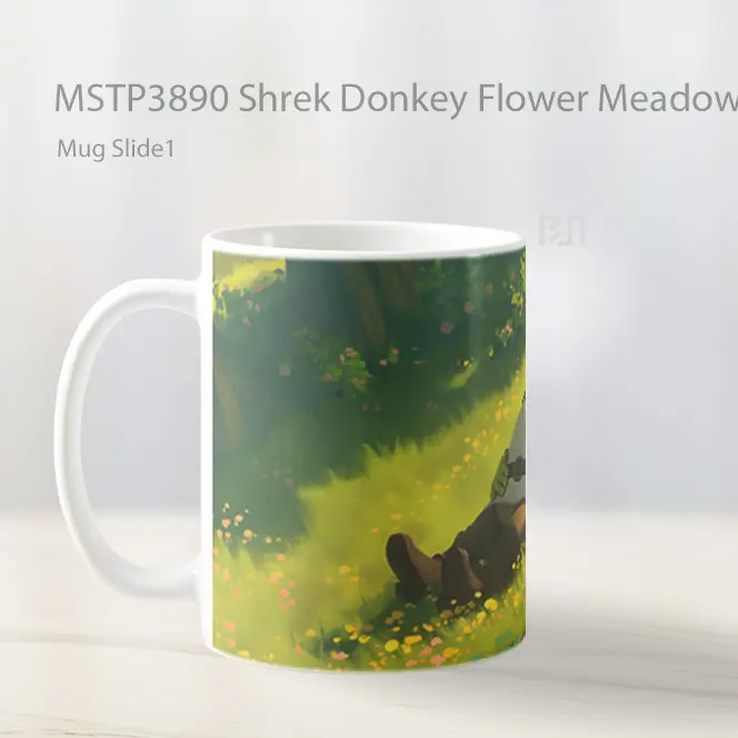 Shrek Donkey Flower Meadow Mug Gelas Keramik MSTP3890 - All-side / Desain