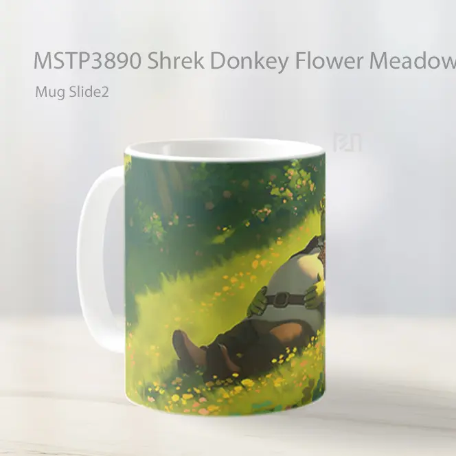 Shrek Donkey Flower Meadow Mug Gelas Keramik MSTP3890 - All-side / Desain