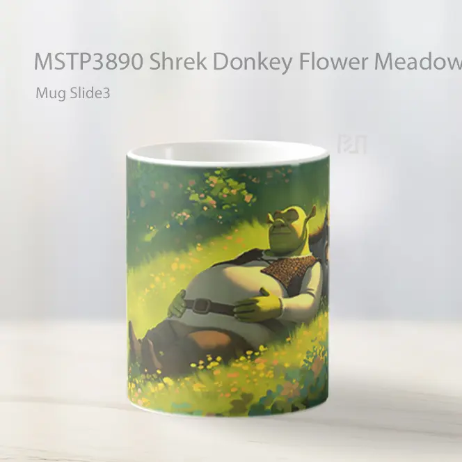 Shrek Donkey Flower Meadow Mug Gelas Keramik MSTP3890 - All-side / Desain