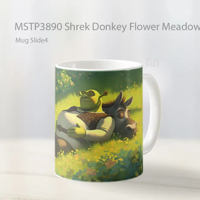 Shrek Donkey Flower Meadow Mug Gelas Keramik MSTP3890