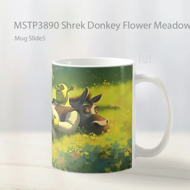 Shrek Donkey Flower Meadow Mug Gelas Keramik MSTP3890 - All-side / Desain