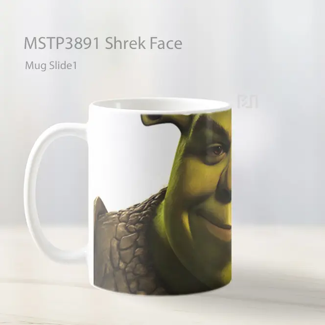 Shrek Face Mug Gelas Keramik MSTP3891 - All-side / Desain