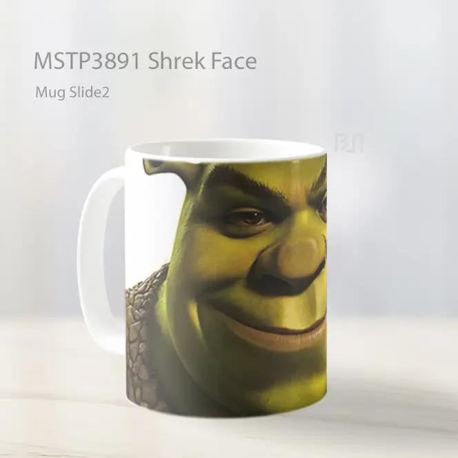 Shrek Face Mug Gelas Keramik MSTP3891 - All-side / Desain