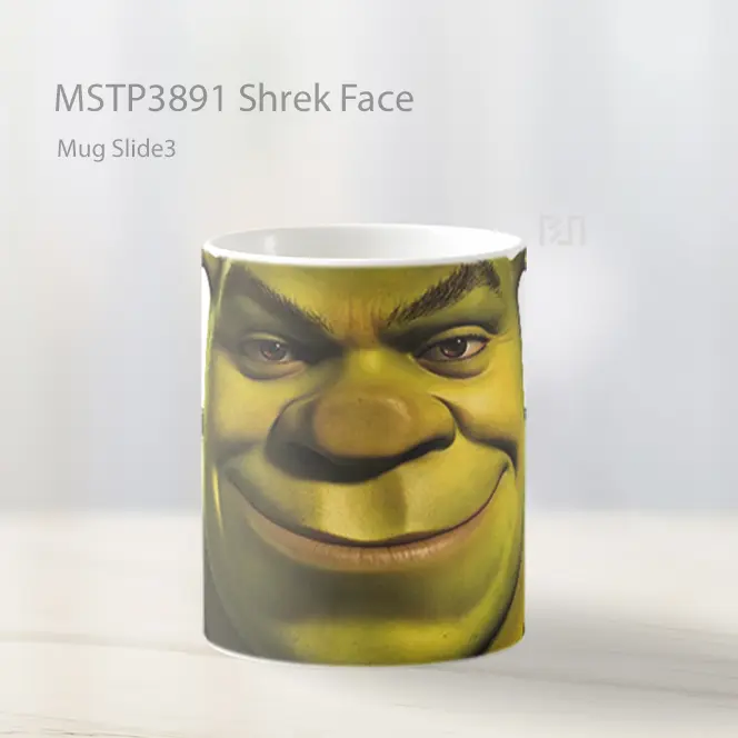 Shrek Face Mug Gelas Keramik MSTP3891 - All-side / Desain