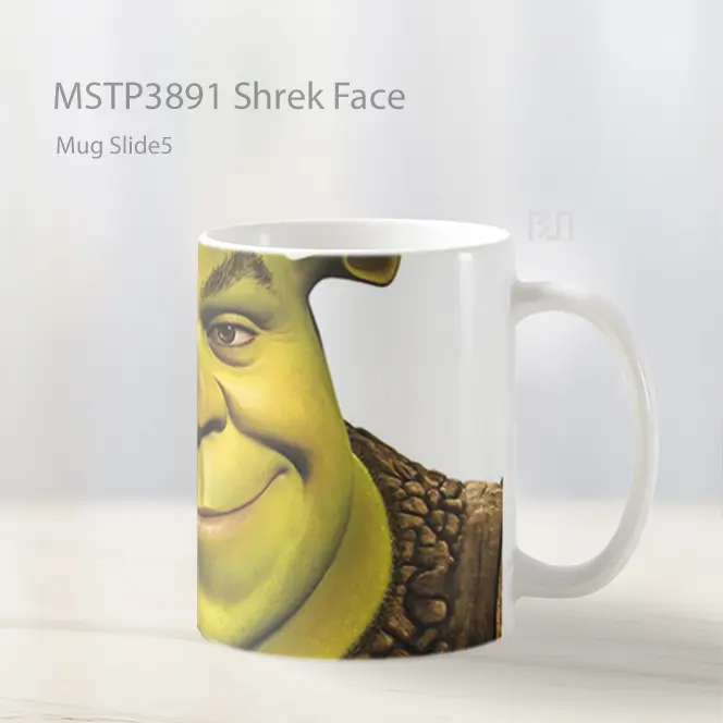 Shrek Face Mug Gelas Keramik MSTP3891 - All-side / Desain