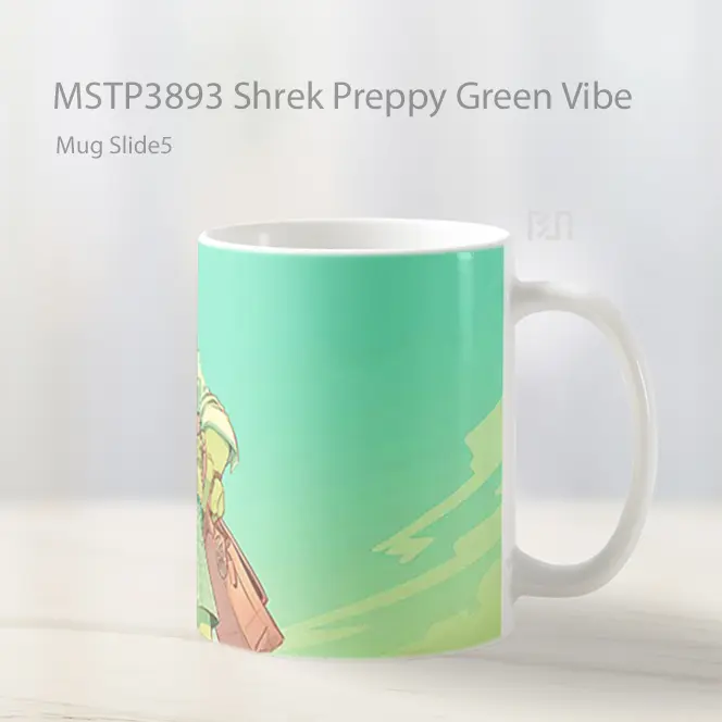 Shrek Preppy Green Vibe Mug Gelas Keramik MSTP3893 - All-side / Desain