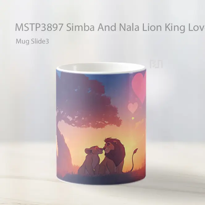 Simba And Nala Lion King Love Valentines Mug Gelas Keramik MSTP3897 - All-side / Desain