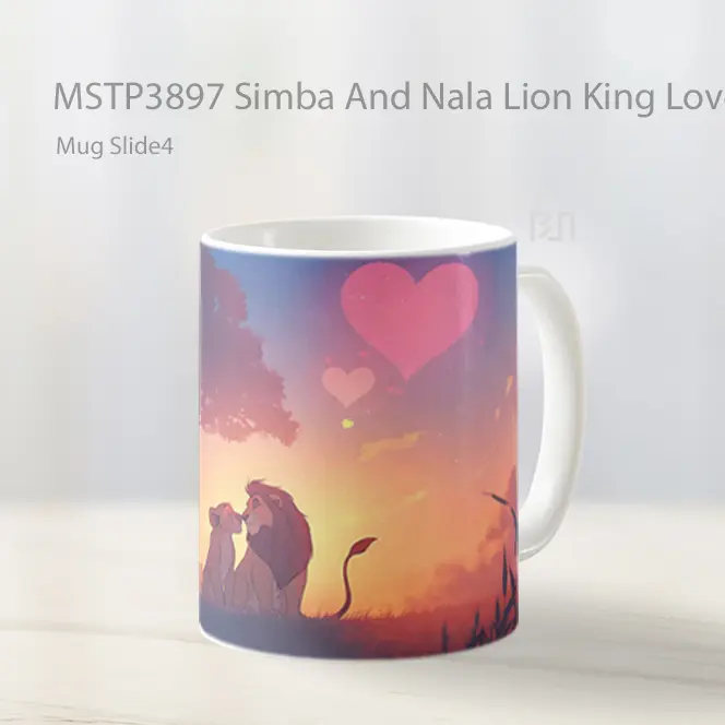 Simba And Nala Lion King Love Valentines Mug Gelas Keramik MSTP3897