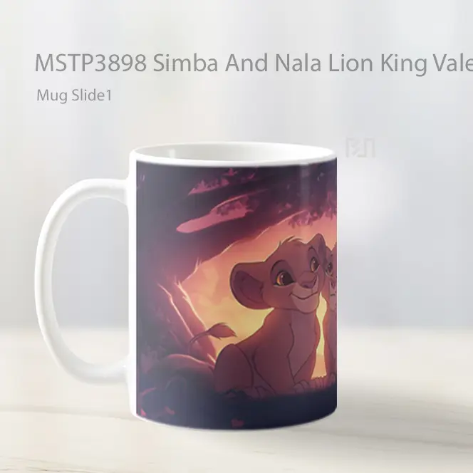 Simba And Nala Lion King Valentines Mug Gelas Keramik MSTP3898 - All-side / Desain
