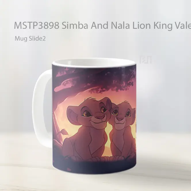 Simba And Nala Lion King Valentines Mug Gelas Keramik MSTP3898 - All-side / Desain
