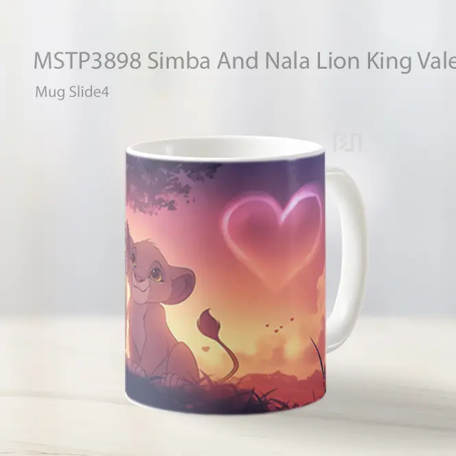 Simba And Nala Lion King Valentines Mug Gelas Keramik MSTP3898