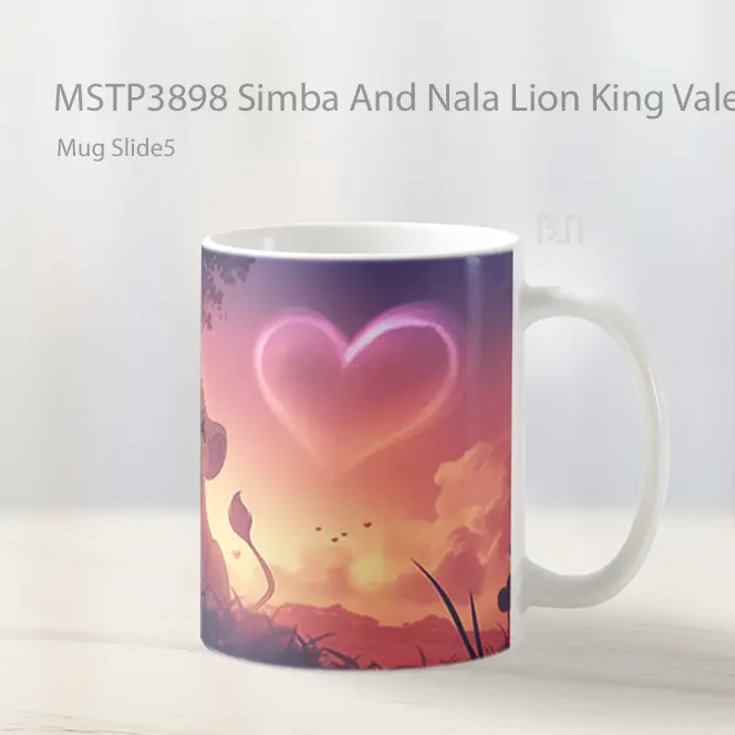 Simba And Nala Lion King Valentines Mug Gelas Keramik MSTP3898 - All-side / Desain