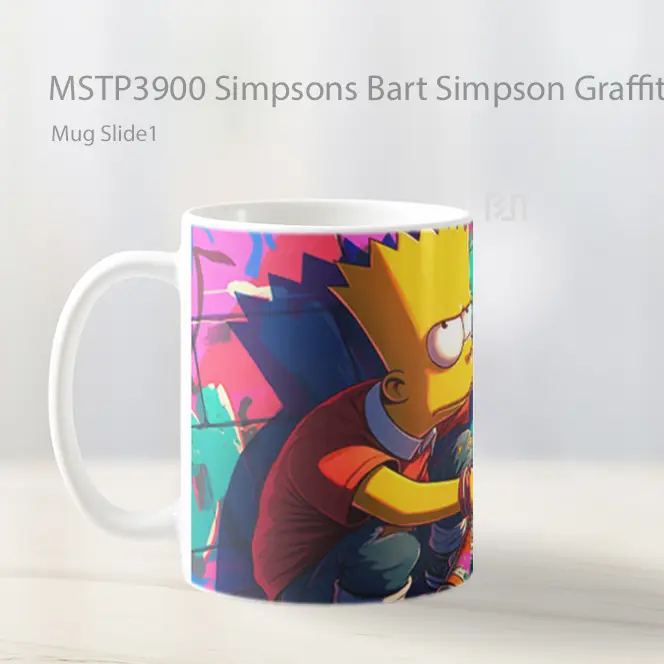 Simpsons Bart Simpson Graffiti Artist Mug Gelas Keramik MSTP3900 - All-side / Desain