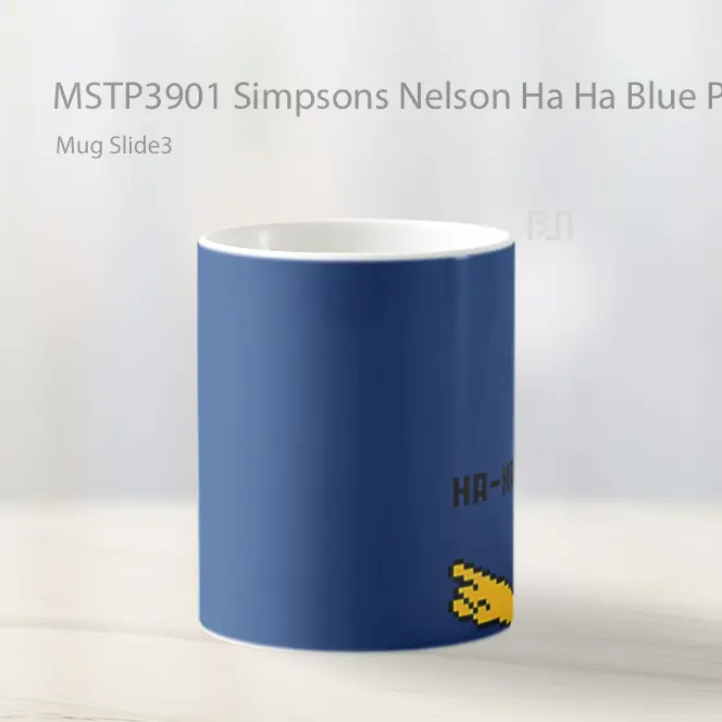 Simpsons Nelson Ha Ha Blue Pixel Mug Gelas Keramik MSTP3901 - All-side / Desain