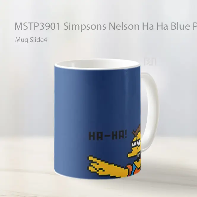Simpsons Nelson Ha Ha Blue Pixel Mug Gelas Keramik MSTP3901