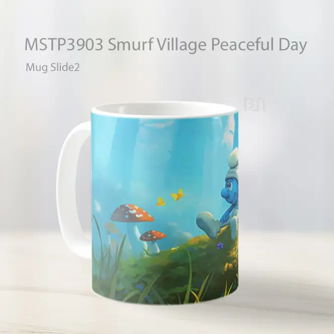 Smurf Village Peaceful Day Mug Gelas Keramik MSTP3903 - All-side / Desain