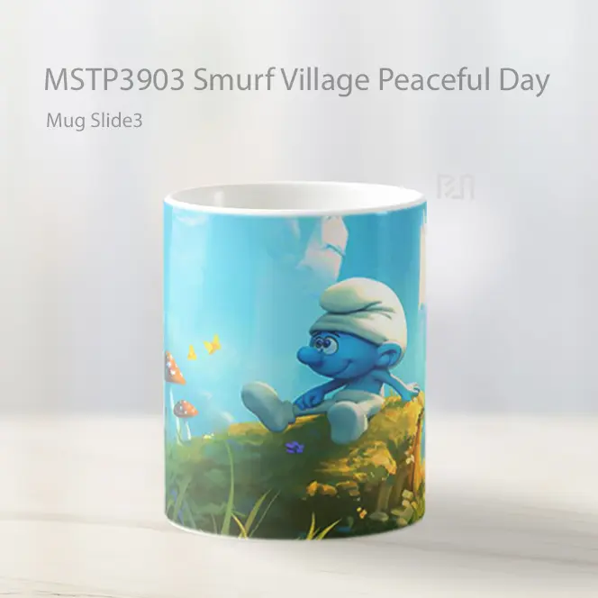 Smurf Village Peaceful Day Mug Gelas Keramik MSTP3903 - All-side / Desain