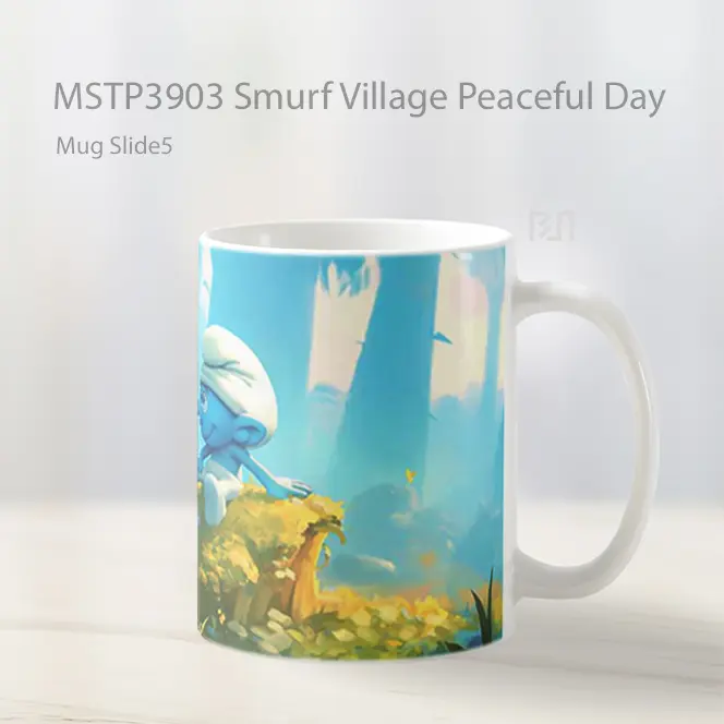 Smurf Village Peaceful Day Mug Gelas Keramik MSTP3903 - All-side / Desain