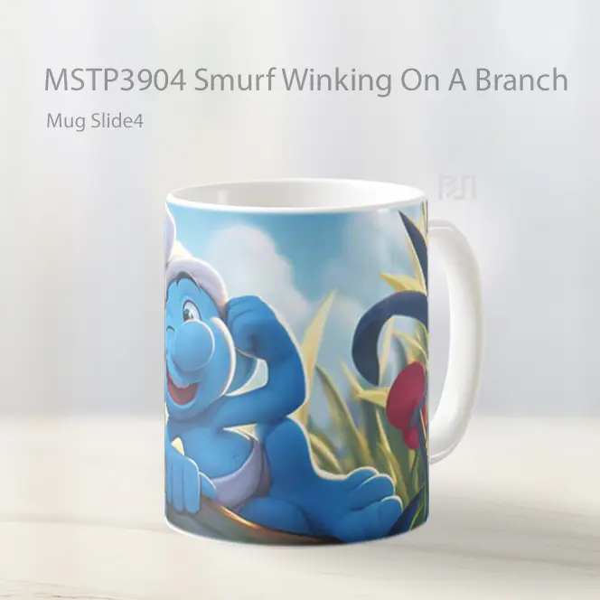 Smurf Winking On A Branch Mug Gelas Keramik MSTP3904