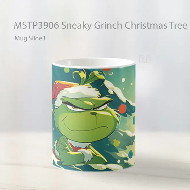 Sneaky Grinch Christmas Tree Mug Gelas Keramik MSTP3906 - All-side / Desain