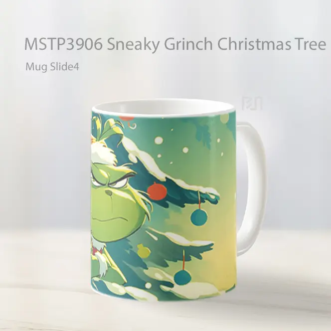 Sneaky Grinch Christmas Tree Mug Gelas Keramik MSTP3906