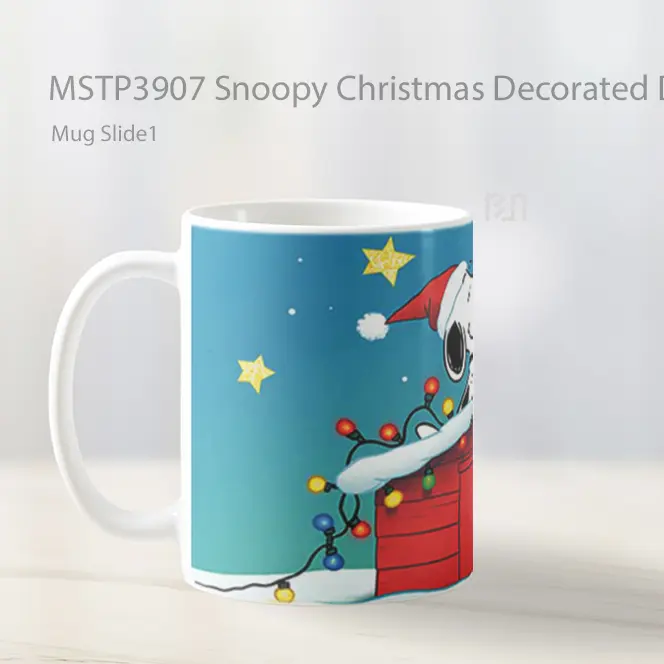 Snoopy Christmas Decorated Doghouse Pc Mug Gelas Keramik MSTP3907 - All-side / Desain