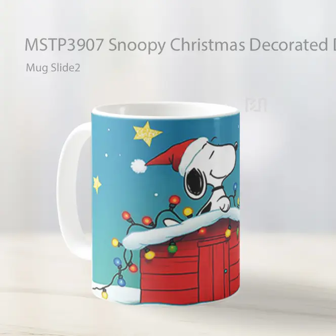 Snoopy Christmas Decorated Doghouse Pc Mug Gelas Keramik MSTP3907 - All-side / Desain