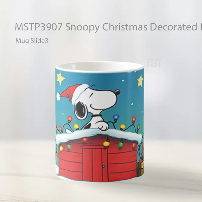 Snoopy Christmas Decorated Doghouse Pc Mug Gelas Keramik MSTP3907 - All-side / Desain