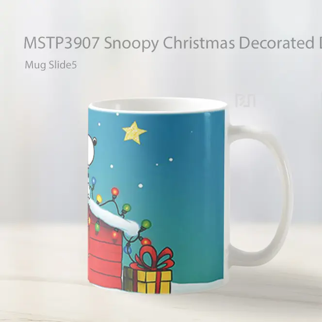 Snoopy Christmas Decorated Doghouse Pc Mug Gelas Keramik MSTP3907 - All-side / Desain