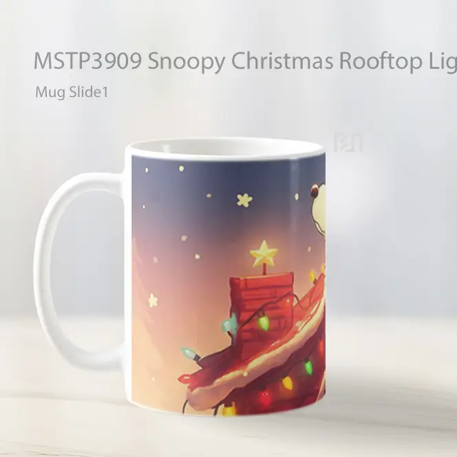 Snoopy Christmas Rooftop Lights Pc Mug Gelas Keramik MSTP3909 - All-side / Desain