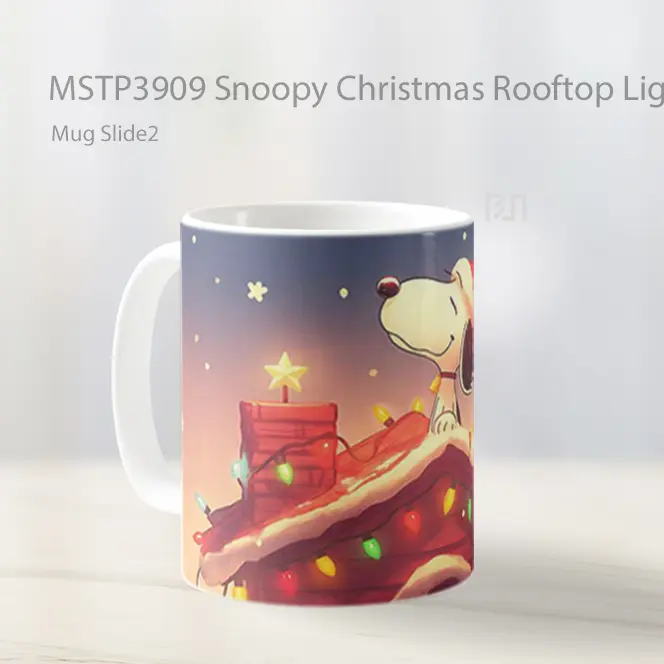 Snoopy Christmas Rooftop Lights Pc Mug Gelas Keramik MSTP3909 - All-side / Desain