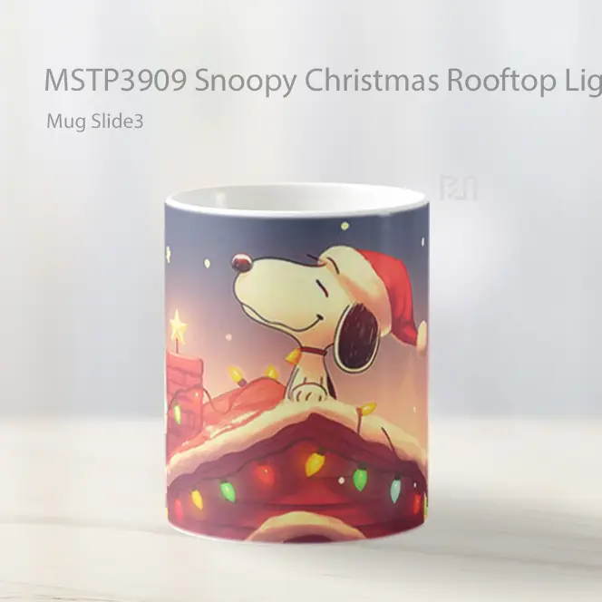 Snoopy Christmas Rooftop Lights Pc Mug Gelas Keramik MSTP3909 - All-side / Desain