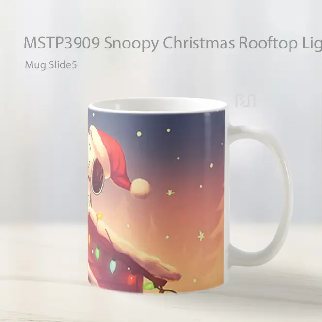 Snoopy Christmas Rooftop Lights Pc Mug Gelas Keramik MSTP3909 - All-side / Desain