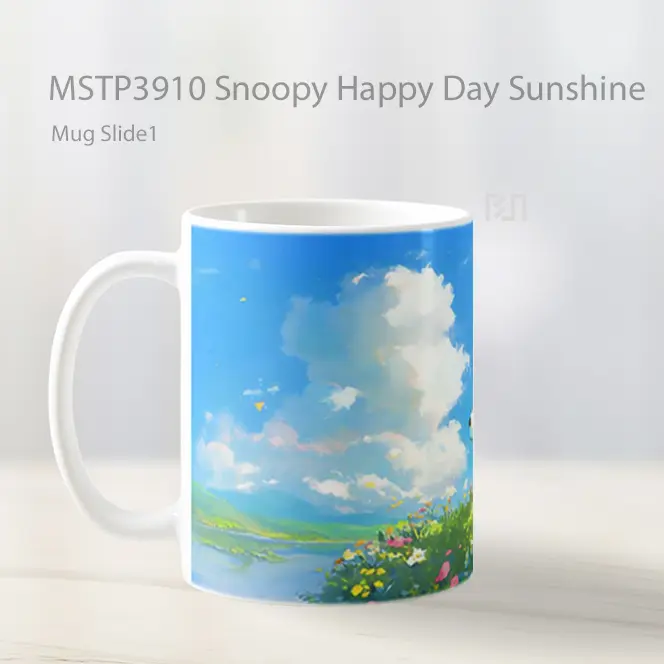 Snoopy Happy Day Sunshine Mug Gelas Keramik MSTP3910 - All-side / Desain