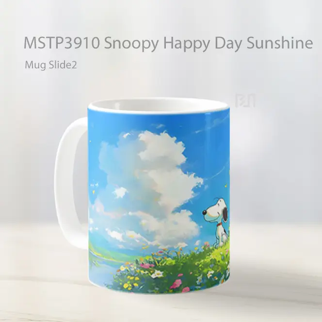 Snoopy Happy Day Sunshine Mug Gelas Keramik MSTP3910 - All-side / Desain
