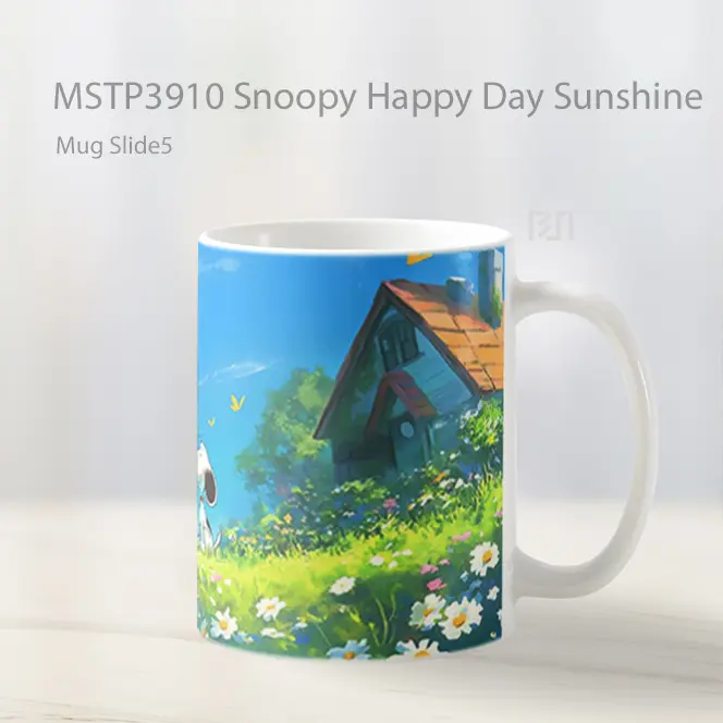 Snoopy Happy Day Sunshine Mug Gelas Keramik MSTP3910 - All-side / Desain