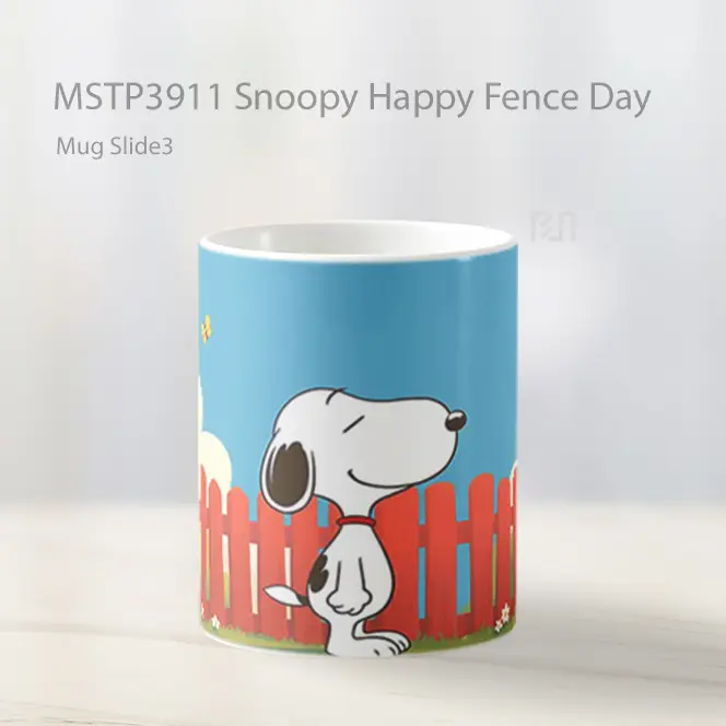 Snoopy Happy Fence Day Mug Gelas Keramik MSTP3911 - All-side / Desain
