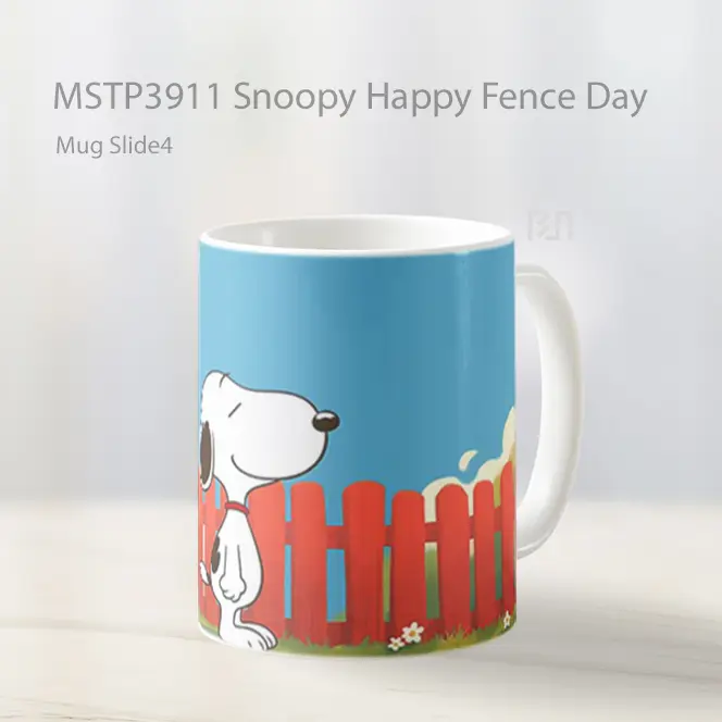 Snoopy Happy Fence Day Mug Gelas Keramik MSTP3911