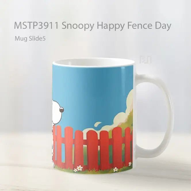 Snoopy Happy Fence Day Mug Gelas Keramik MSTP3911 - All-side / Desain