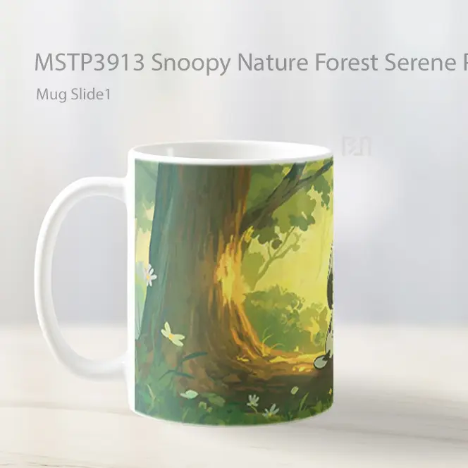 Snoopy Nature Forest Serene Pc Mug Gelas Keramik MSTP3913 - All-side / Desain