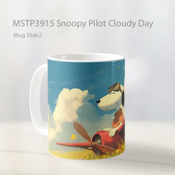 Snoopy Pilot Cloudy Day Mug Gelas Keramik MSTP3915 - All-side / Desain