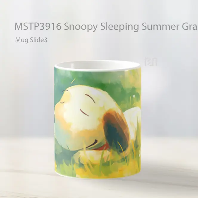 Snoopy Sleeping Summer Grass Mug Gelas Keramik MSTP3916 - All-side / Desain