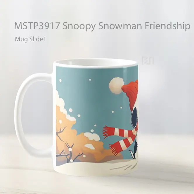 Snoopy Snowman Friendship Mug Gelas Keramik MSTP3917 - All-side / Desain