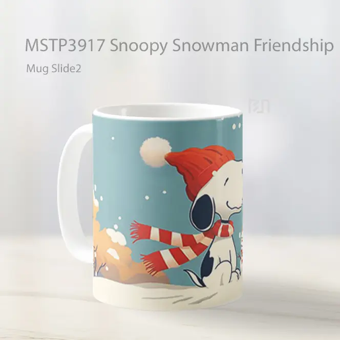 Snoopy Snowman Friendship Mug Gelas Keramik MSTP3917 - All-side / Desain