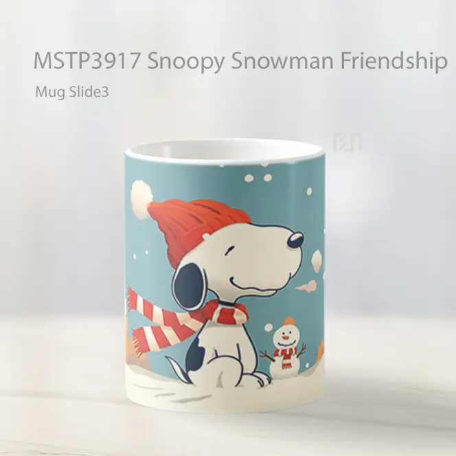 Snoopy Snowman Friendship Mug Gelas Keramik MSTP3917 - All-side / Desain