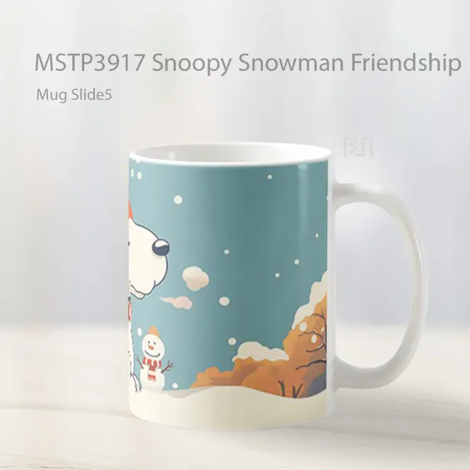 Snoopy Snowman Friendship Mug Gelas Keramik MSTP3917 - All-side / Desain
