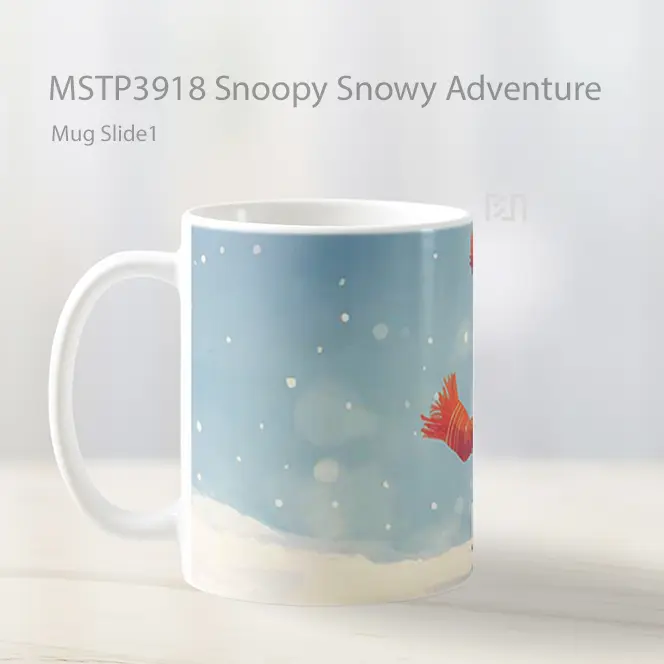 Snoopy Snowy Adventure Mug Gelas Keramik MSTP3918 - All-side / Desain