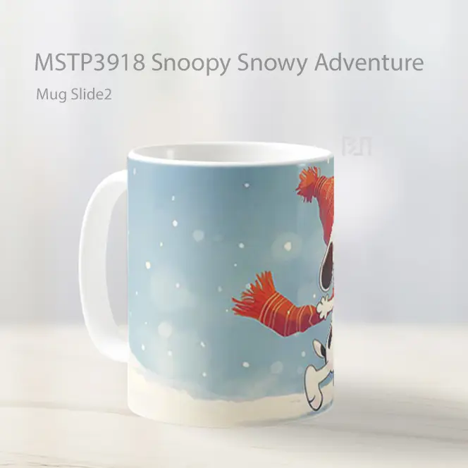 Snoopy Snowy Adventure Mug Gelas Keramik MSTP3918 - All-side / Desain