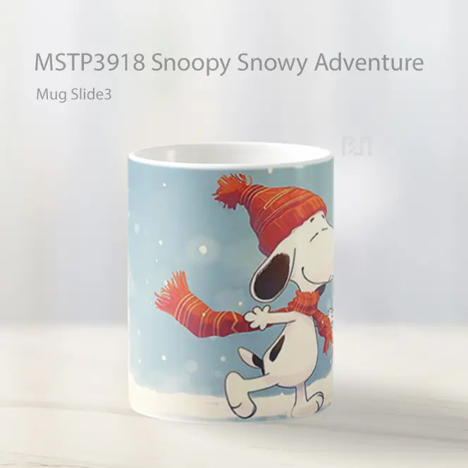 Snoopy Snowy Adventure Mug Gelas Keramik MSTP3918 - All-side / Desain